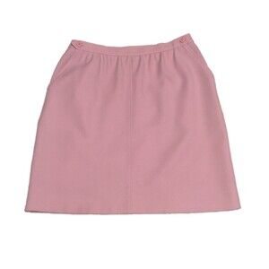 VTG Haberdashery skirt Womens 8 pink mini pencil pockets unlined Career Retro